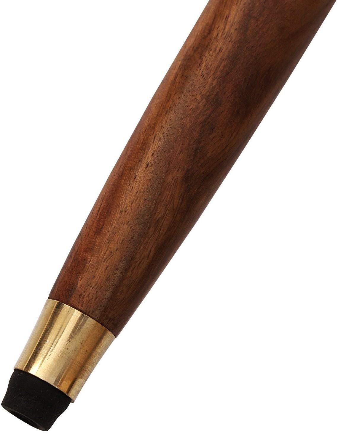 Bastone da passeggio in legno con manico dorato in stile vintage antico per uomo e donna, stile nautico, regalo e display da gentiluomo.