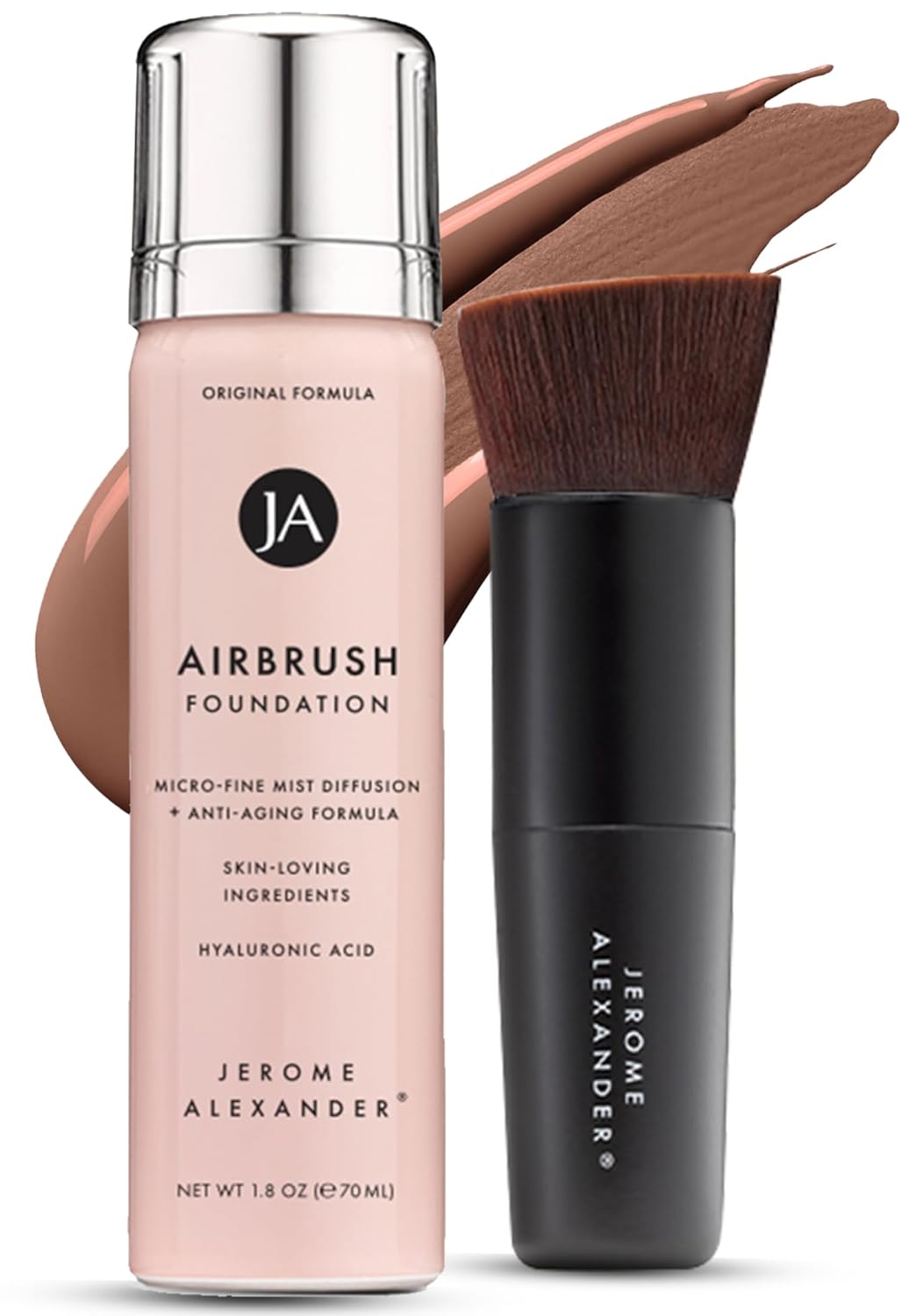 Product image of Jerome Alexander MagicMinerals AirBrush Foundation – 2 Piece Set with Airbrush Foundation and Kabuki Brush - Spray Makeup with Anti-aging Ingredients for Smooth Radiant Skin - Bright Medium