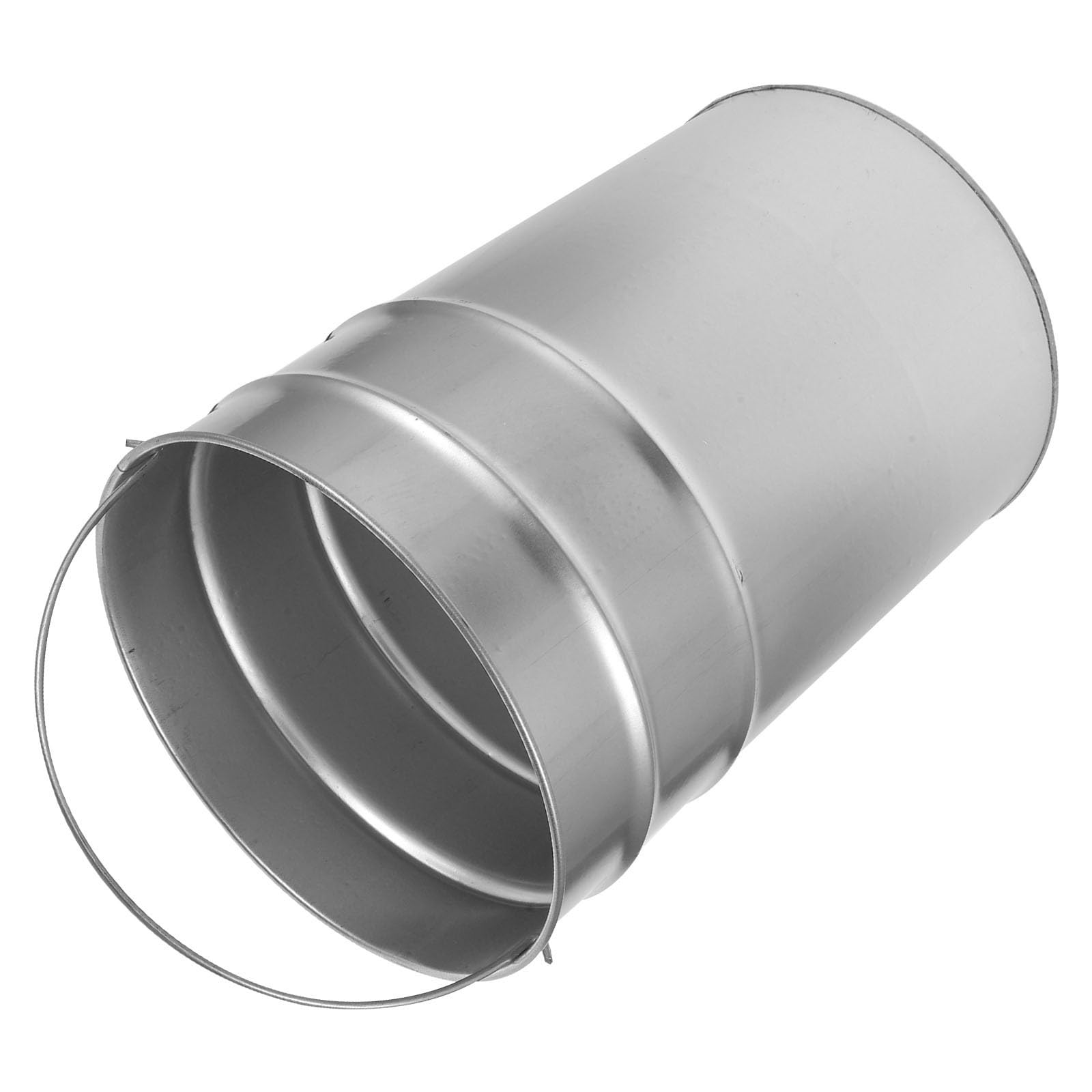 Cubo de basura metálico galvanizado COHEALI de gran capacidad con asa portátil color plata 8