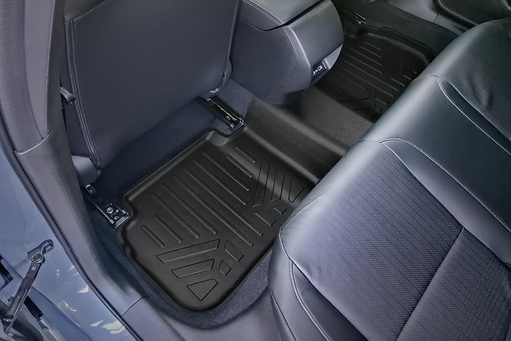 SMARTLINER Custom Fit All Weather Black 2 Row Floor Mat Liner Set Compatible with 2023-2025 Acura Integra (Only Fits with 2nd Row USB Ports)