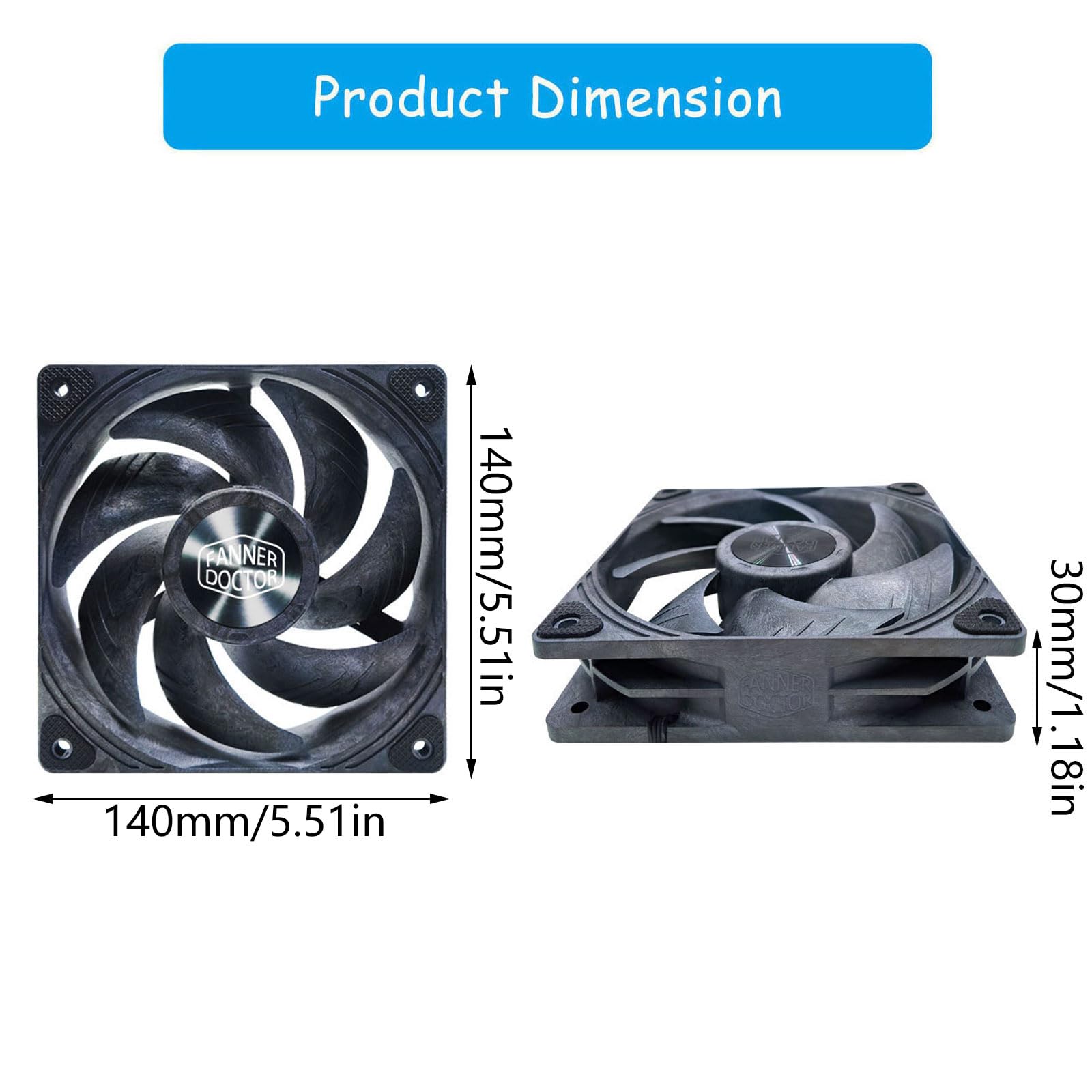 Ventola Raffreddamento per Server BF14030 Altamente Compatibile Che Supporta più per Vari Server e Case Ventola LCP