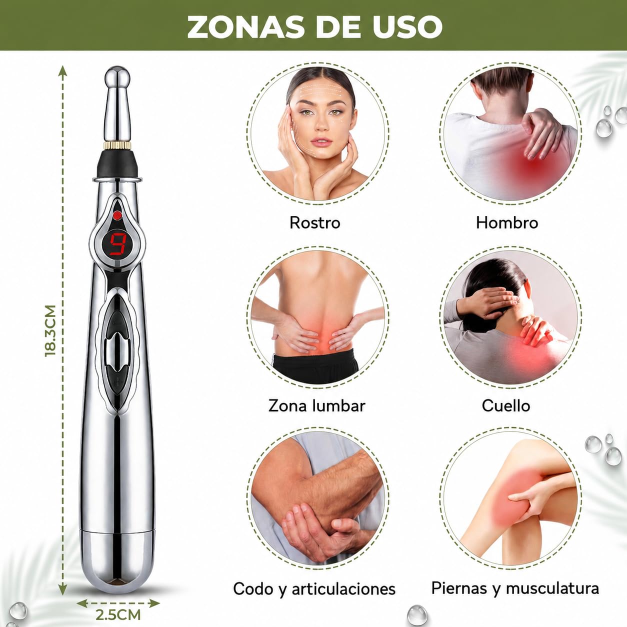 Pointer de Fisioterapia y Pluma de Acupuntura Eléctrica - Inyector de Acupuntura AcuPen, Masaje Pen para Acupuntura