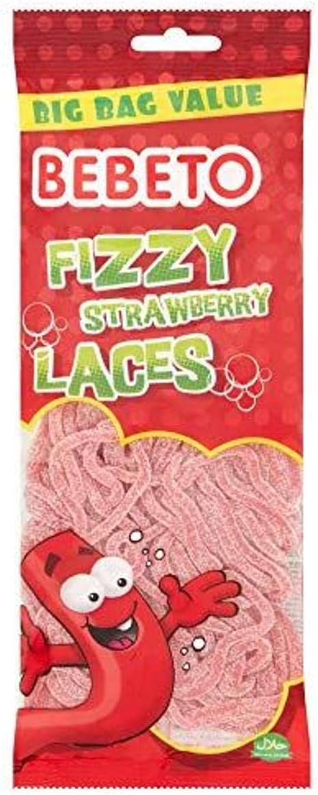 BebetoFizzy Strawberry Laces, 1 x 220g