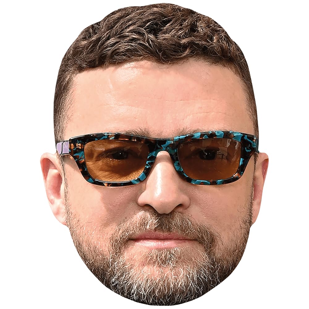 Celebrity Cutouts Lifelike Justin Timberlake (Sunglasses) Celebrity Mask, Flat Card Face, Fancy Dress Mask