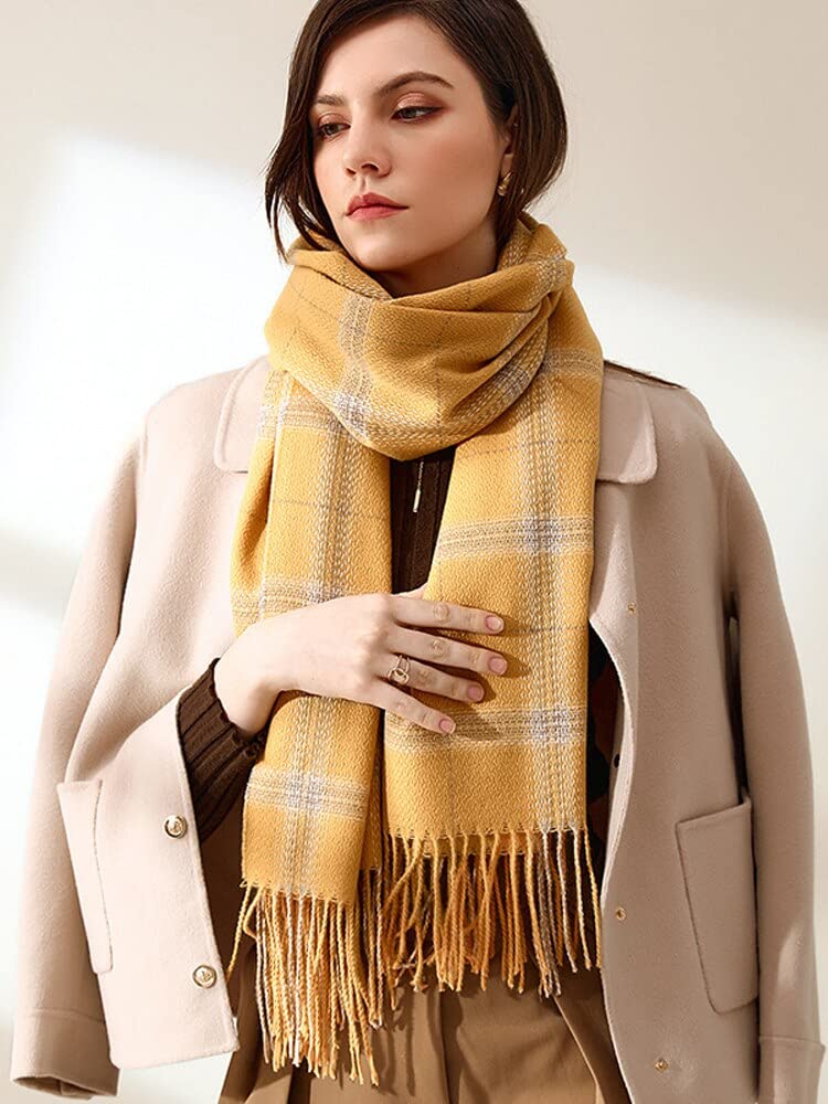 Sciarpa Donna Scialle Uomo Invernale Sciarpa da Donna di Lusso in Stile Coreano Sciarpe Scozzese Morbida Nappa Femminile in Jersey Rosa Scialle Pareo