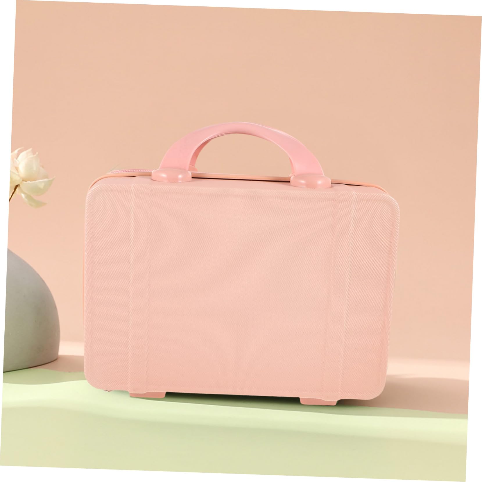 SHERCHPRY Beauty Case da Viaggio 14 Pollici, Valigetta Trucchi in Abs Rosa, e Capiente, Design per Donna, Pratica per Brevi Spostamenti