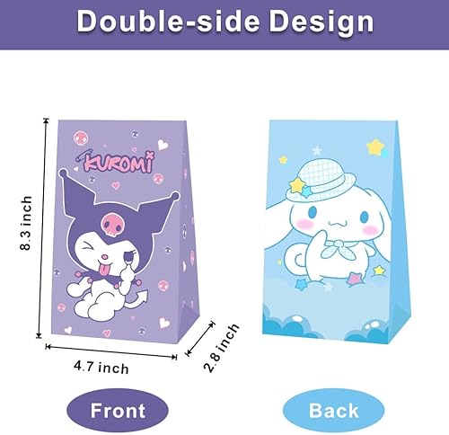 Miniatura 3 de 12 bolsas de regalo de recuerdos de fiesta de gatito Kuromi and My Melody suministros de fiesta de cumpleaños para decoraciones de cumpleaños de