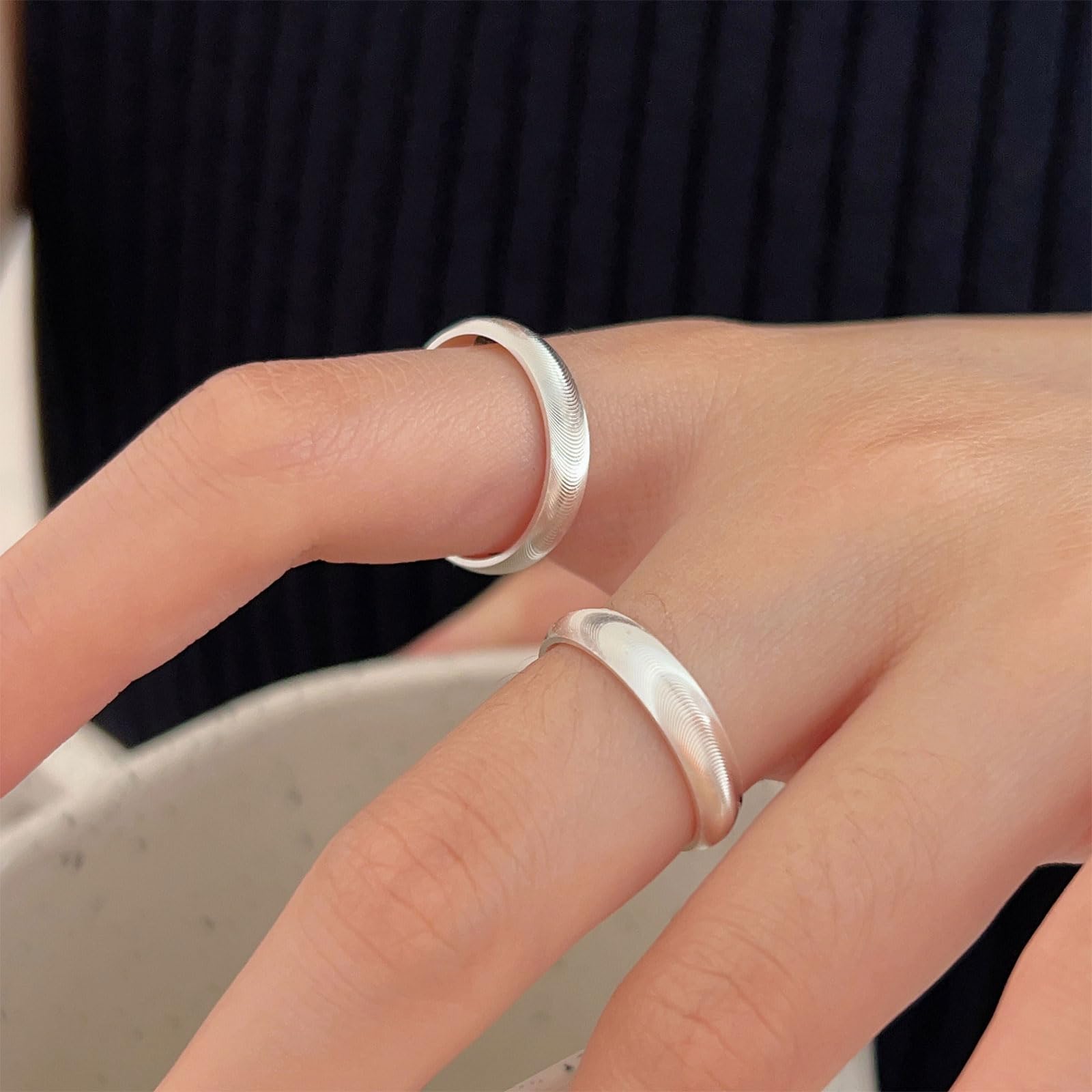 YIGZYCN 調節可能なキャッツアイリップルリング ユニークなキャッツアイ装飾リング装飾 美しいリップルリング装飾