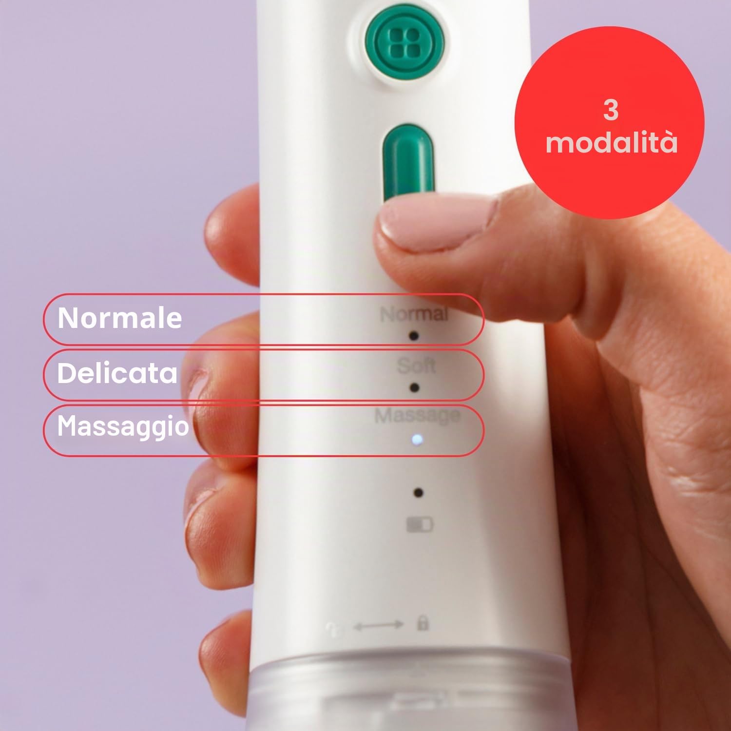 Solac – Irrigatore dentale Aqua Pulse | 320ml | 120 pulsazioni/min | 3 modalità | Testina rotante 360° | Ricaricabile | 2 ugelli inclusi | Spegnimento automatico