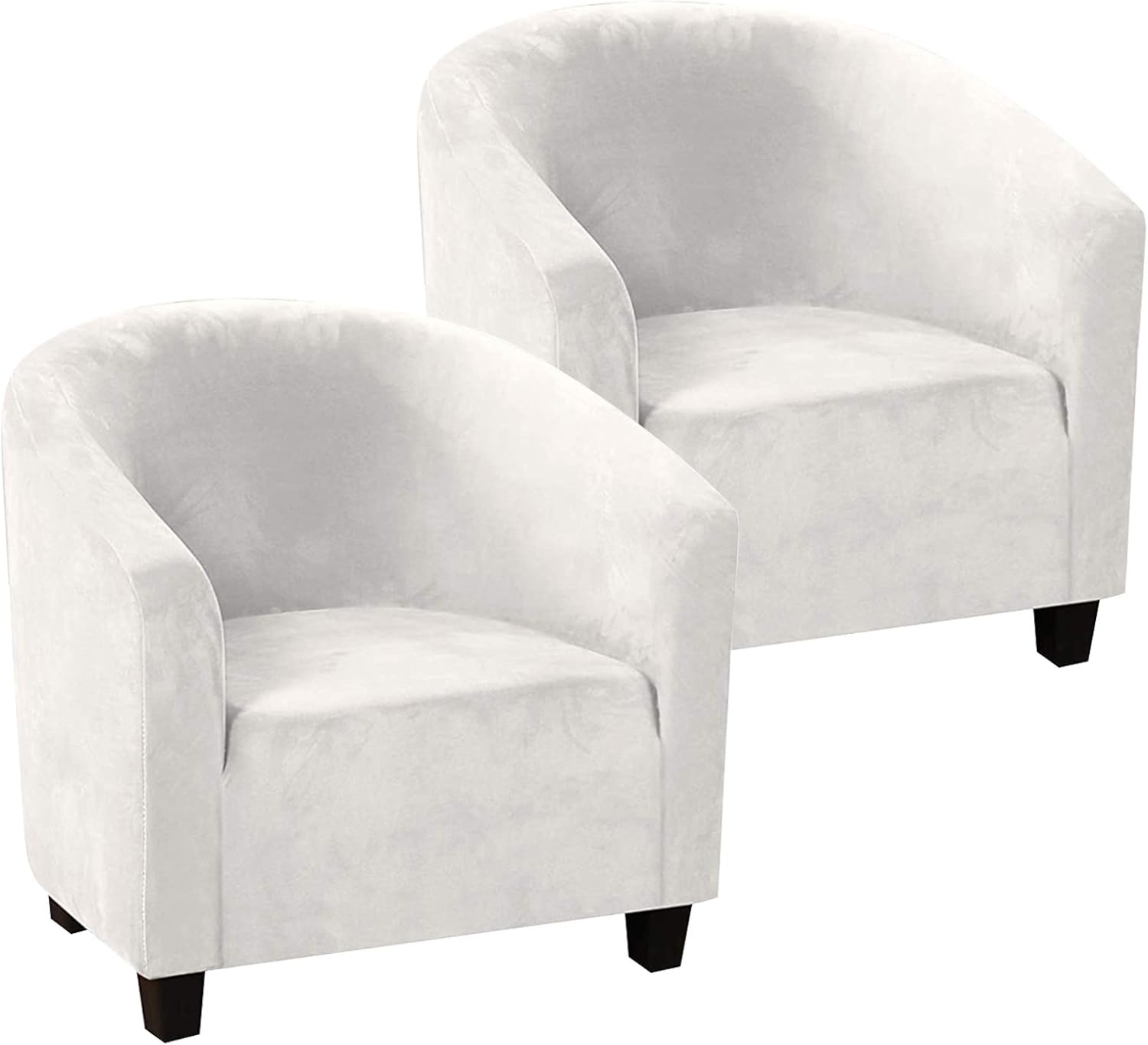 2PCS Club Chair Slipcover,Stretch Velvet Tub Chair Covers Removable Armchair Cover Slipcovers Sofa Cover Spandex Couch Covers Furniture Protector with Elastic Bottom for Living Room