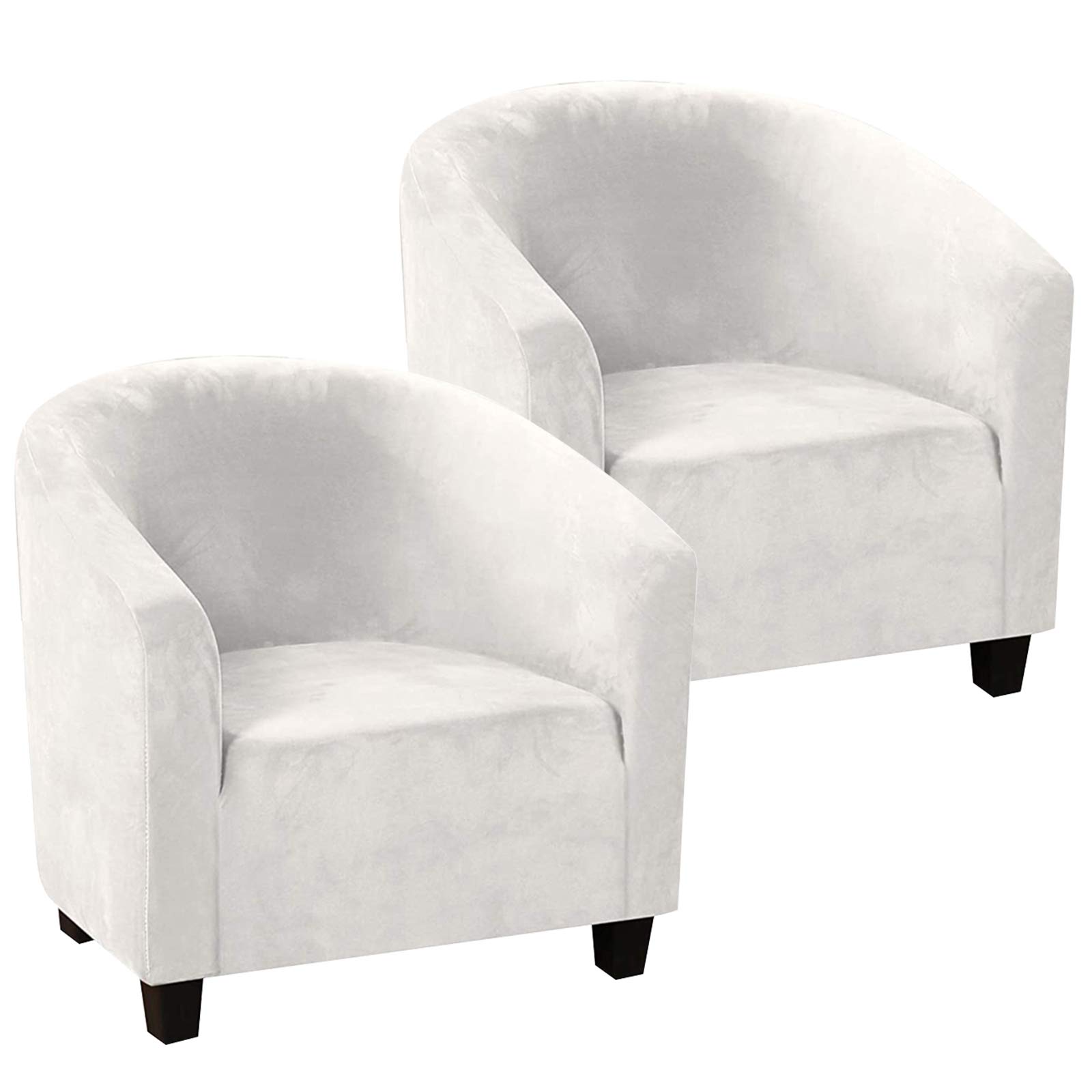 2PCS Club Chair Slipcover,Stretch Velvet Tub Chair Covers Removable Armchair Cover Slipcovers Sofa Cover Spandex Couch Covers Furniture Protector with Elastic Bottom for Living Room