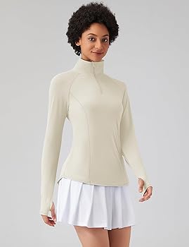 トップス moonM Amazon.com: LOMON Women Workout Tops Long Sleeve 1/4 Zip UV Sun