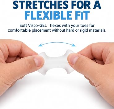 Pedifix Visco-GEL Toe Spacers, Medium - Gel Separators for Crowded Toes