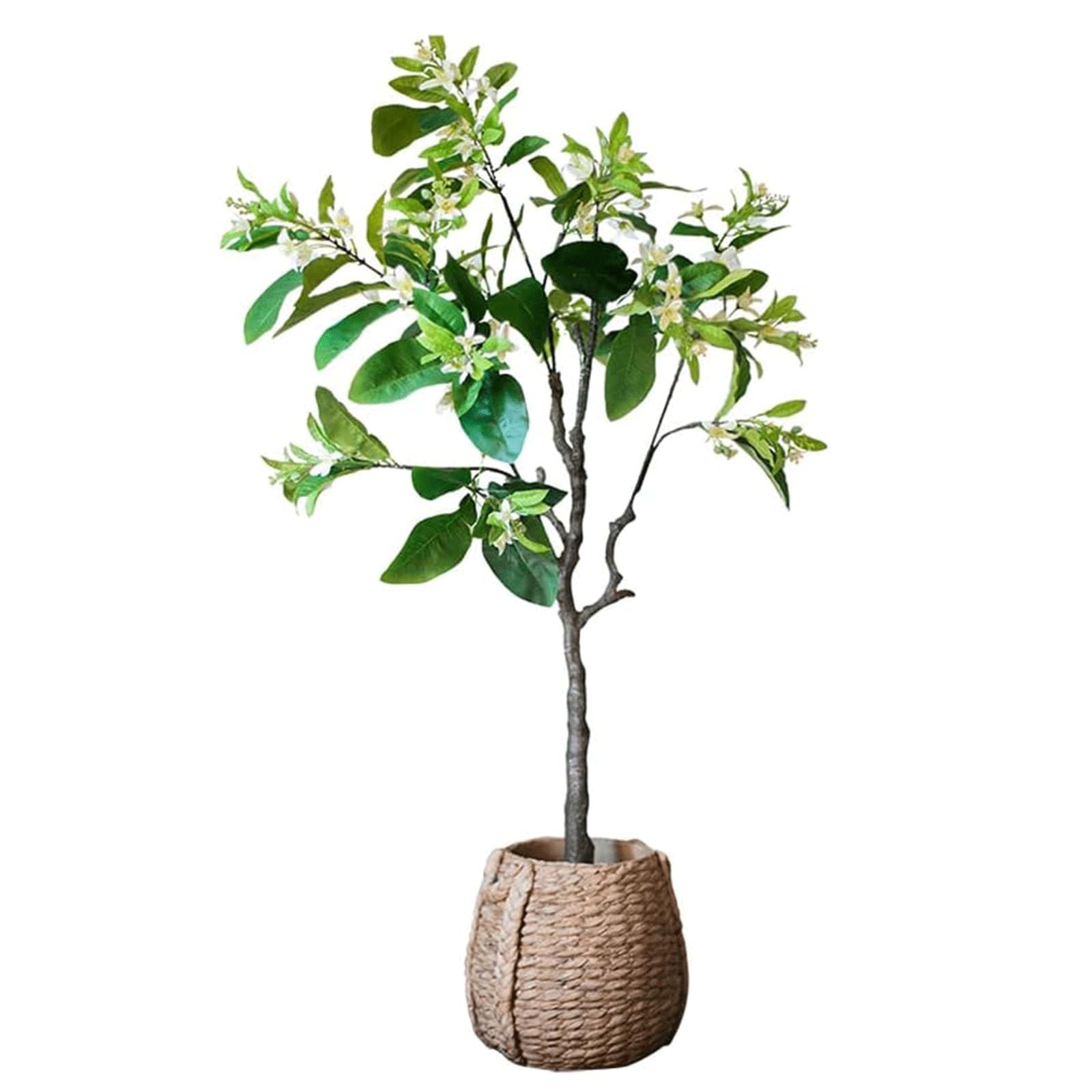 AYCDL Artificial Trees 4.9ft Artificial Trees Simulated Grapefruit Flower Tree Fake Tree With Woven Seagrass Basket Faux Tree Indoor Artificial Plant fine Decor