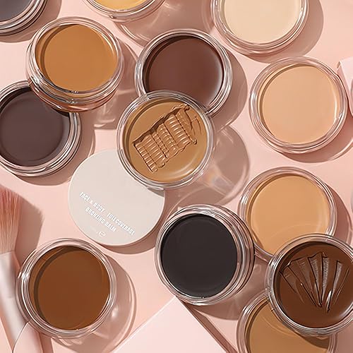 Miniatura 6 de Kaely 2 piezas de abrillantador para debajo de los ojos, ocultar iluminar ojeras, kit de paleta de corrector de cobertura completa, juego de brochas