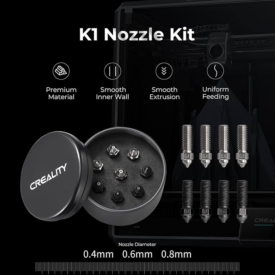 Amazon.com: Creality Upgraded K1 Nozzle Kit, Hardened Steel Nozzle