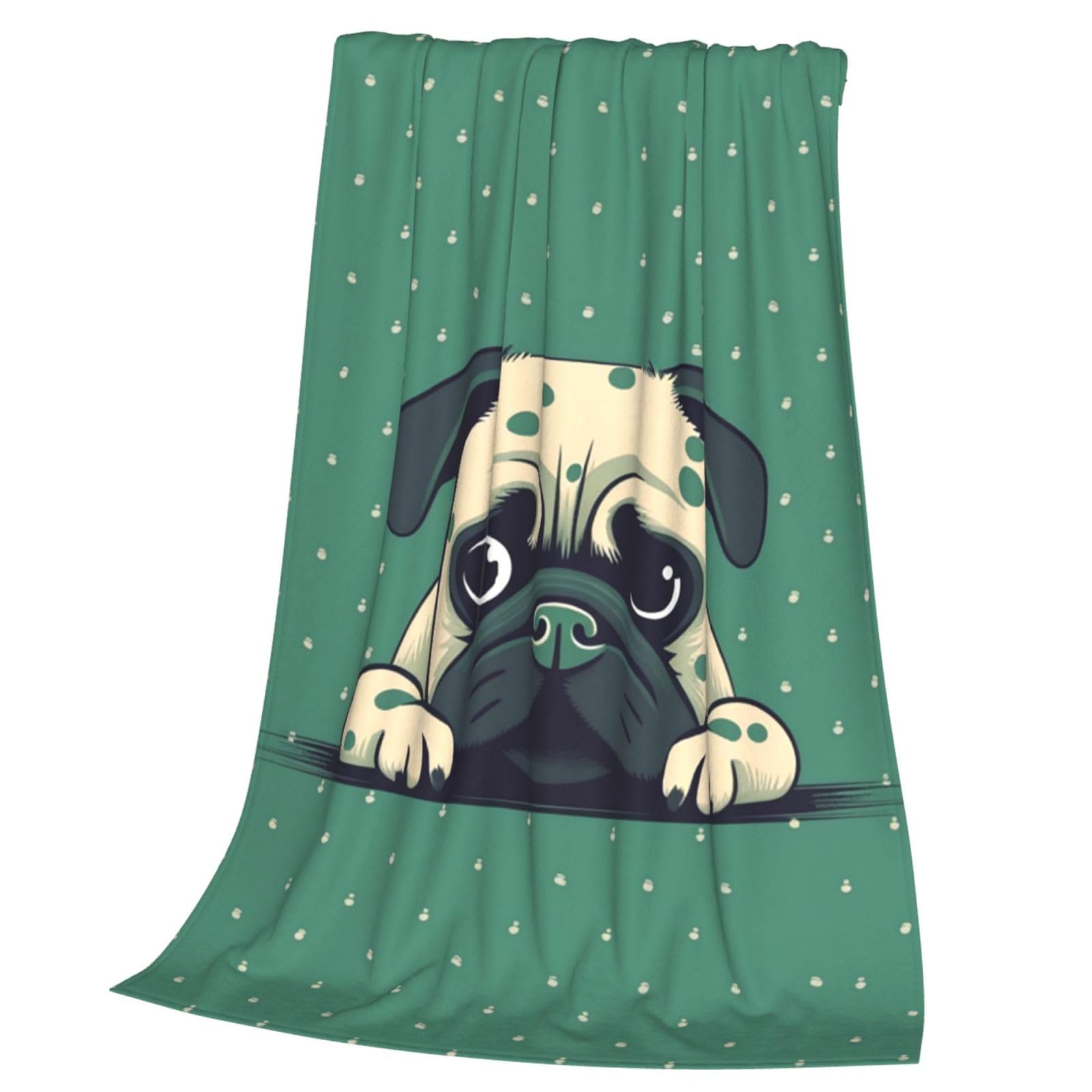 Couverture en flanelle vert carlin 203x152 cm pour canapé toutes saisons