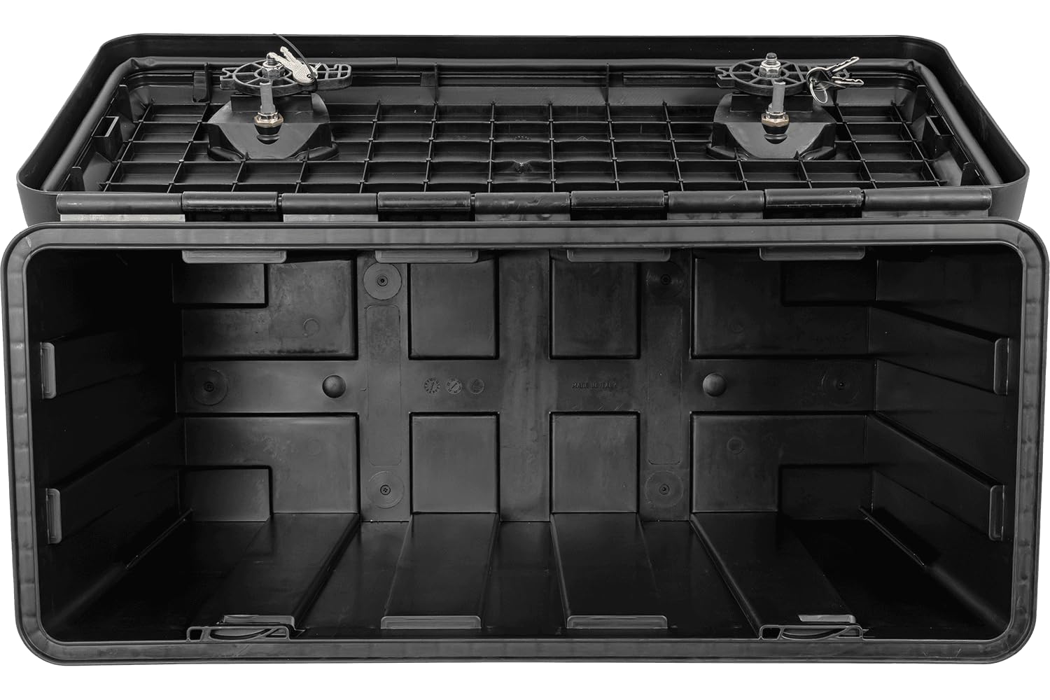 DAKEN Werkzeugkasten JUST 81106 Unterflurbox 750x350x450mm 75l für LKW Anhänger Transporter Nutzfahrzeuge Auflieger schlagfest wasserdicht Schwarz inkl 4 Schlüssel