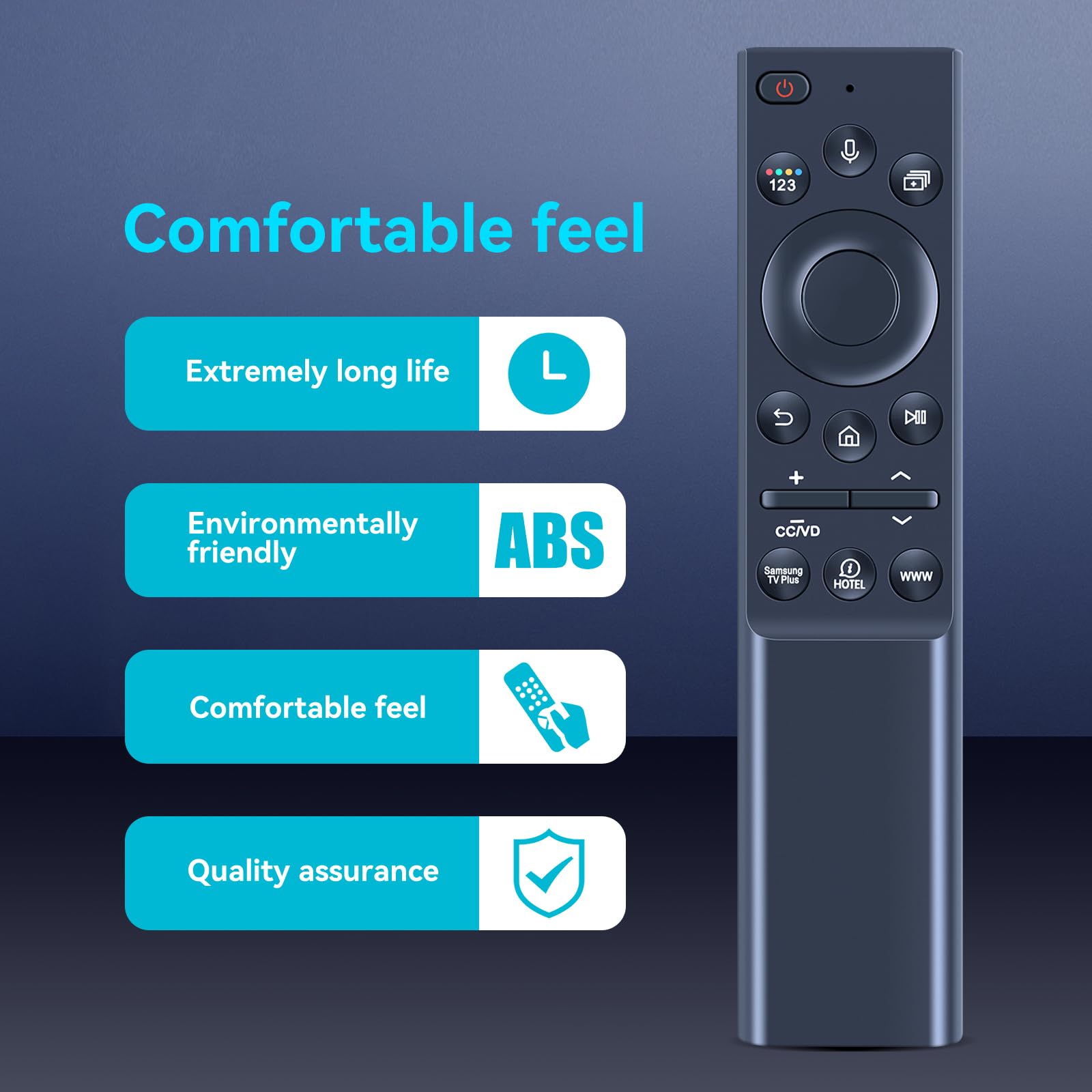 ZWP BN59-01363E Telecomando vocale di ricambio solare compatibile con Samsung TV HQ60A e HAU8000 Series HG42AU800NFXZA HG65AU800NFXZA HG42Q60AANFXZA HG50AU800NFXZA HG75AU800NFXZA HG50Q60AANFXZA