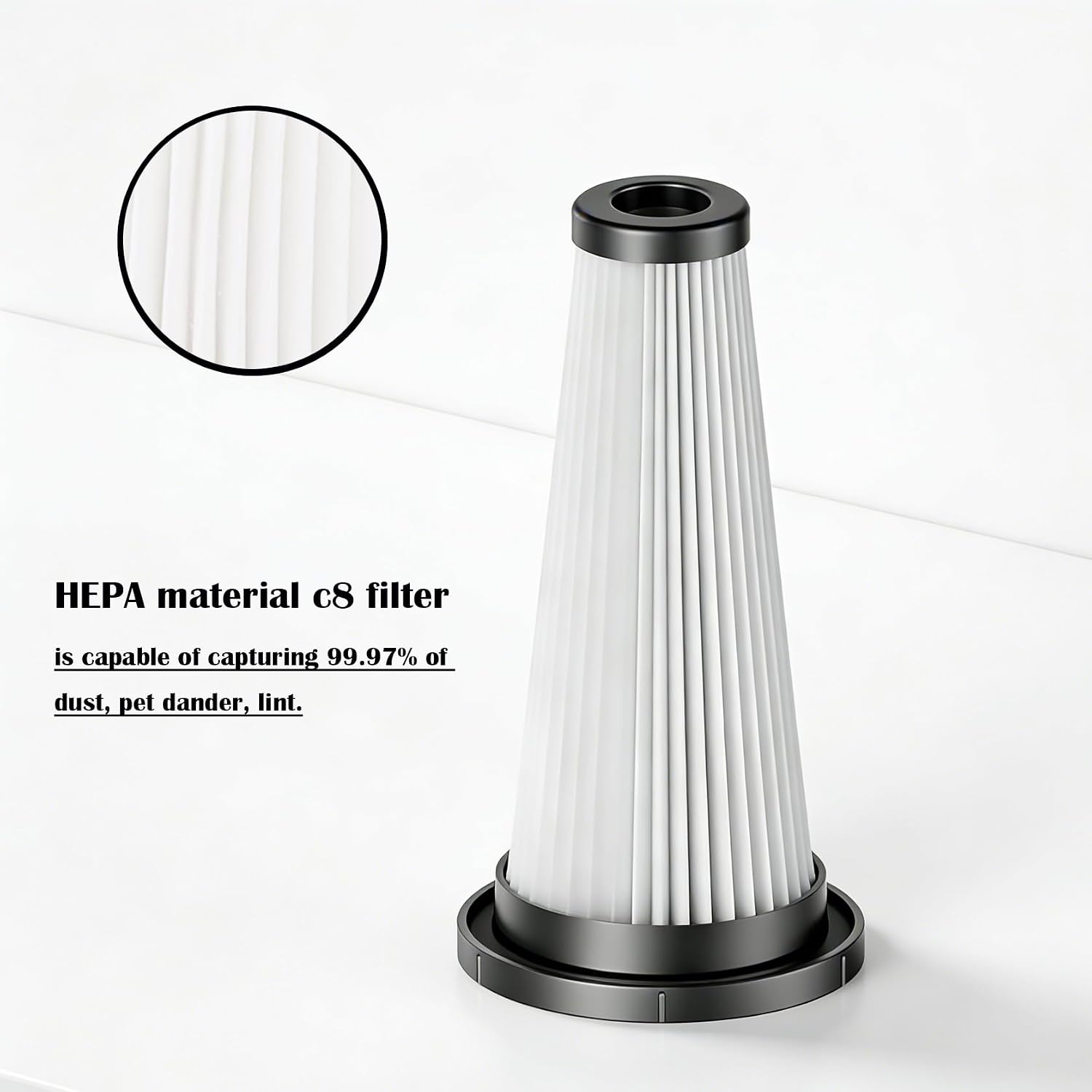 T350 HEPA Filter for Trucozie CHEBIO C8 Handheld Vacuum - 4 Pack