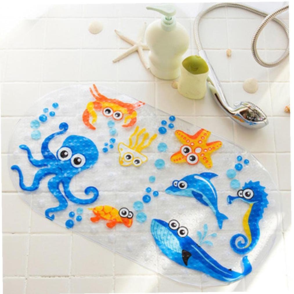 Tapis de bain en PVC antidérapant multicolore à ventouses pour douche