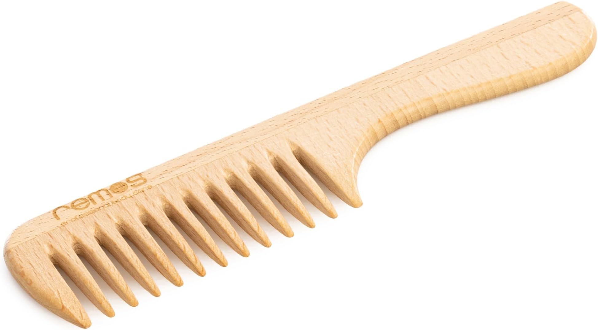 REMOS wooden comb with handle from indigenous beechwood, 22cm, coarse teeth