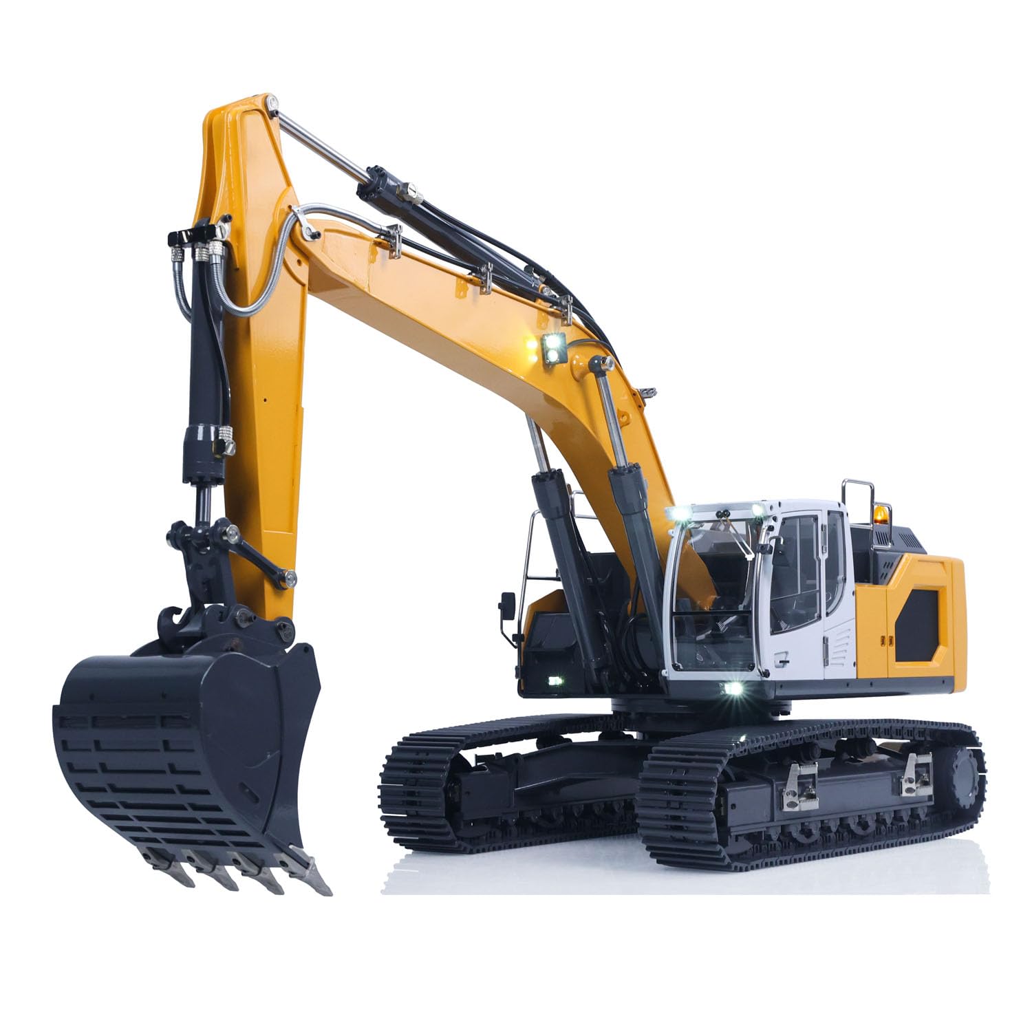 Toucan RC Hobby Excavatrice hydraulique RC 945 en métal 1/14 avec télécommande et système d'éclairage sonore