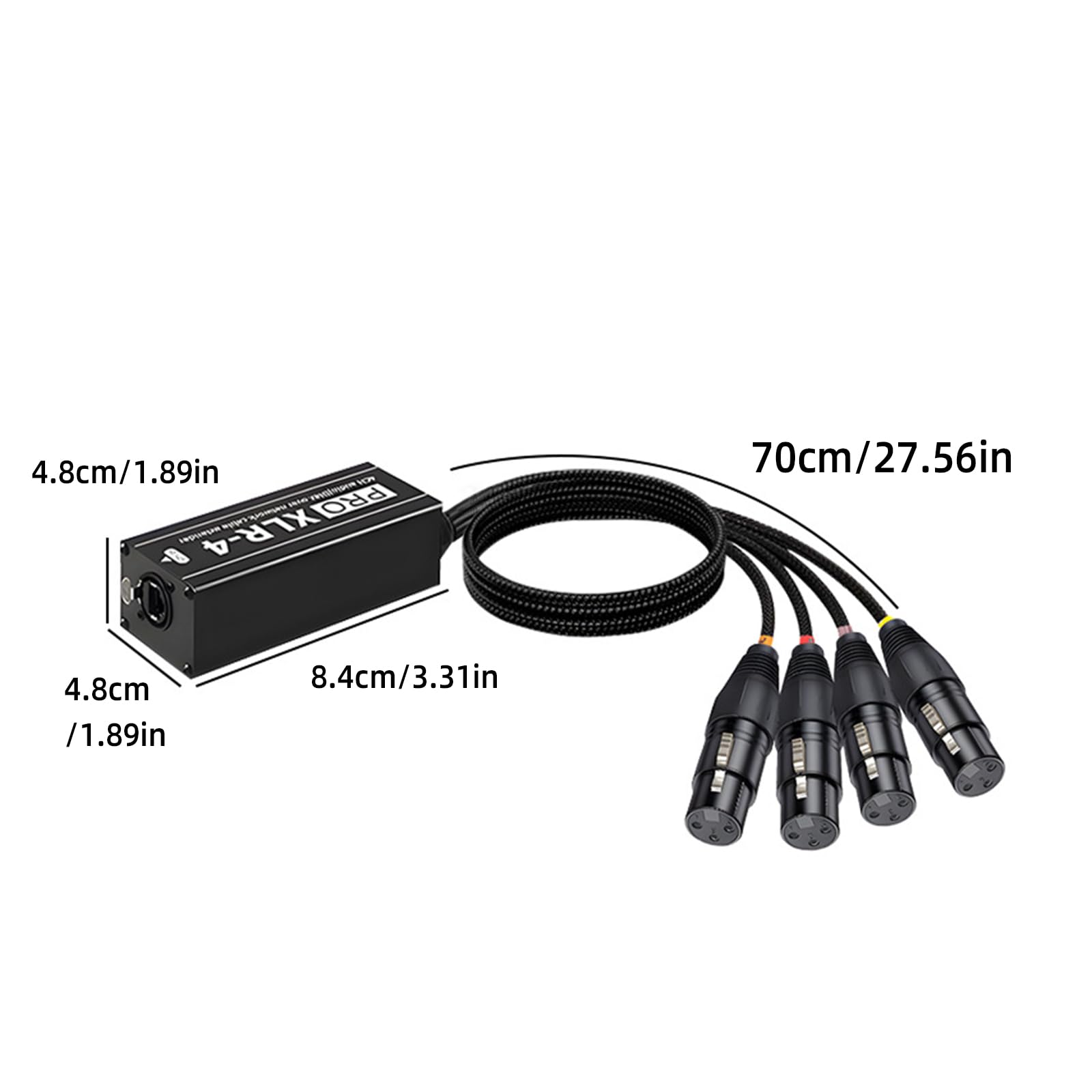 Convertidor auditivo XLR de múltiples interfaces, largo, boca pública | Carcasa de metal con estructura de blindaje para equipos de escenario profesionales y en vivo