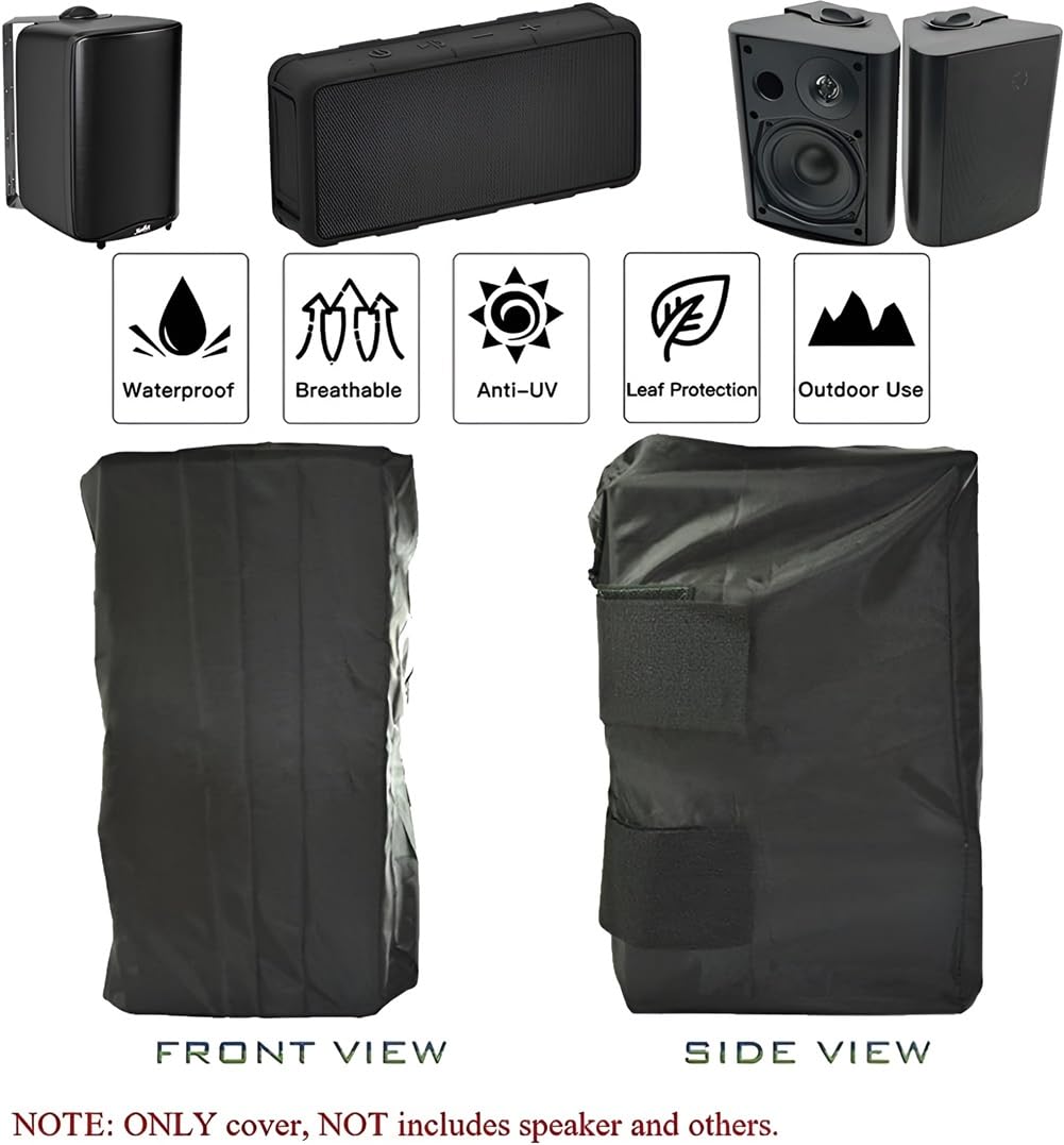 UCARE Wall Mountable Outdoor Indoor 2 Pcs Speakers Covers Heavy Duty Weatherproof Waterproof Patio Bluetooth Mini Box Speakers Stand Cover