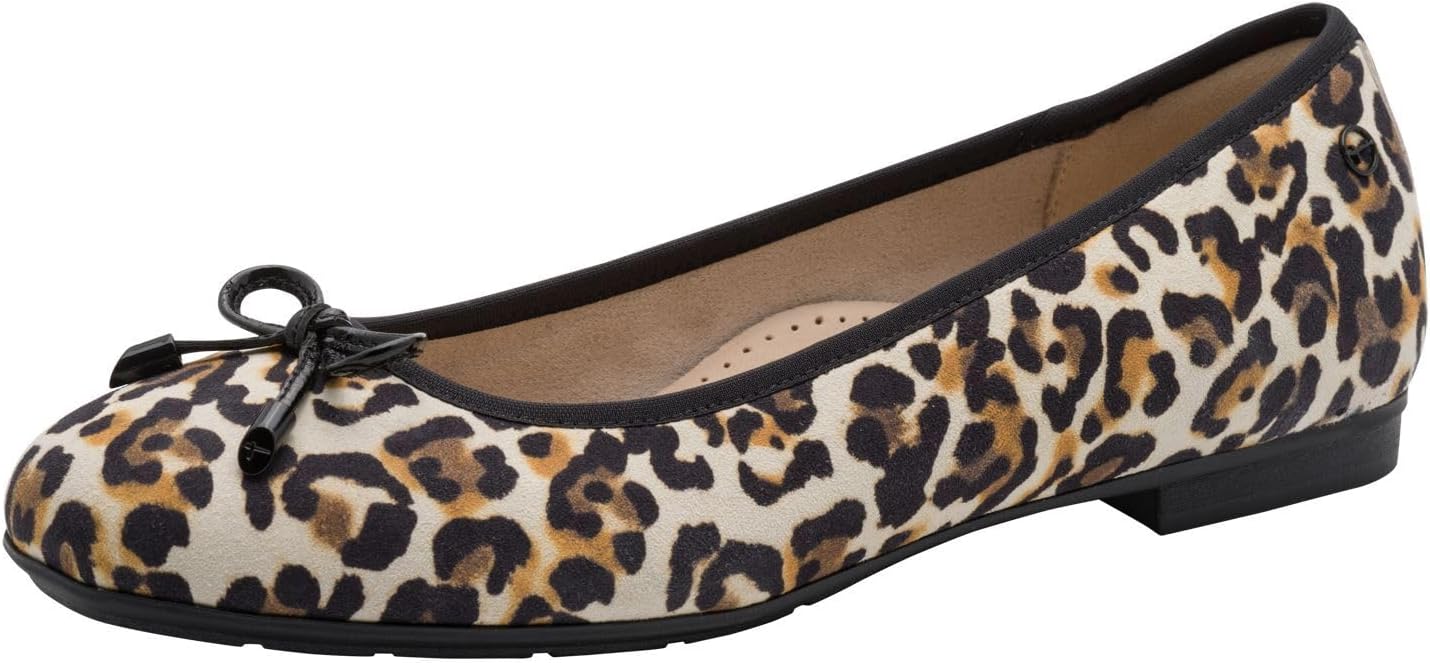Tamaris Women's Comfort Ballerina 8-82102-42 Ballet Flats, Leopard, 39 EU