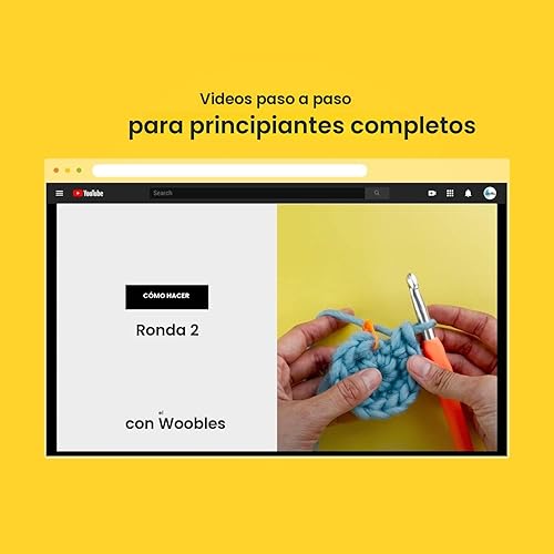 Vista 3 de The Woobles Kit de ganchillo para principiantes, kit de animales de punto y ganchillo fácil de artes y manualidades, todo en uno, como se ve