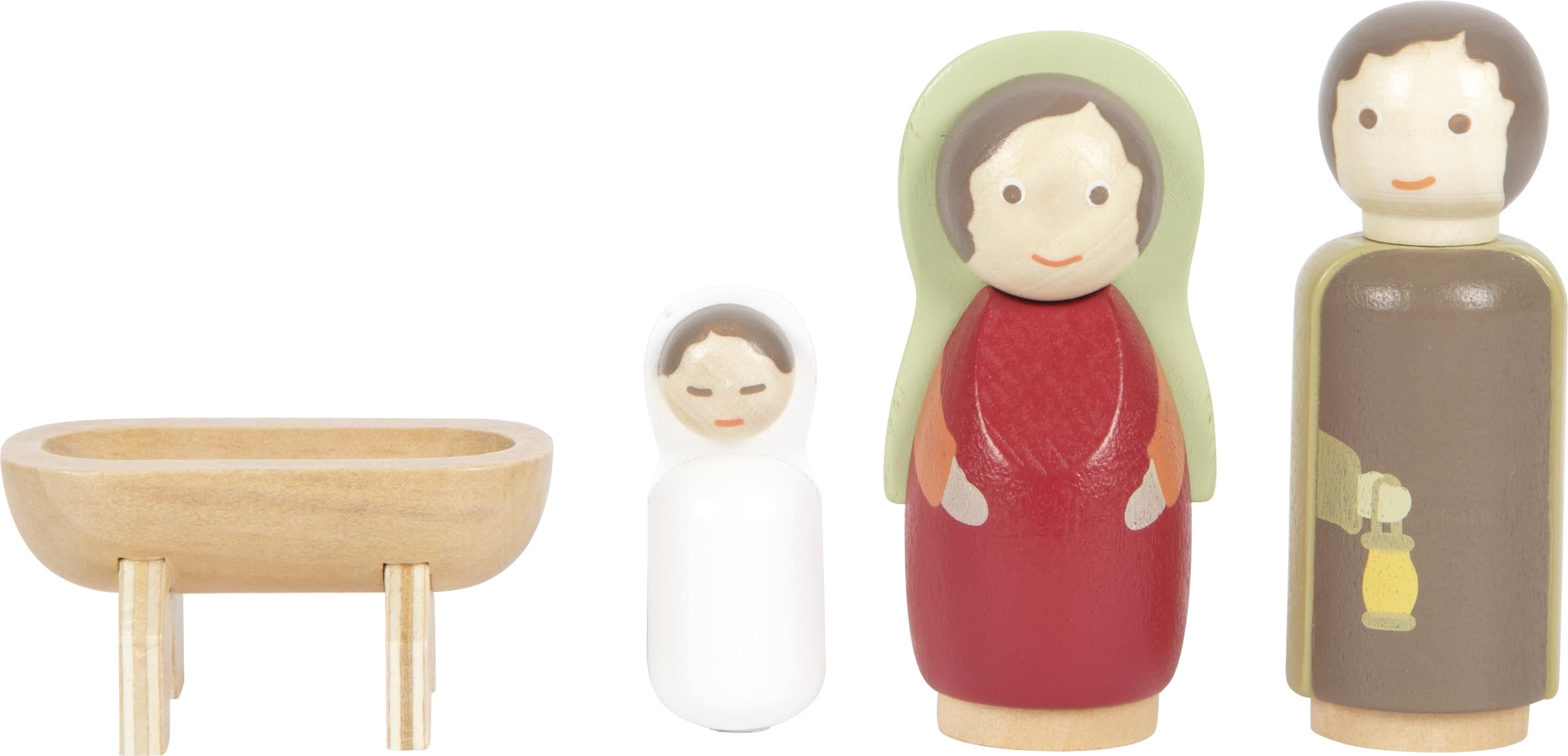 small foot Weihnachtskrippe aus Holz, 18-teiliges Spielset für Kinder, kindgerechte Weihnachtsdekoration mit Figuren und Tieren, 12356
