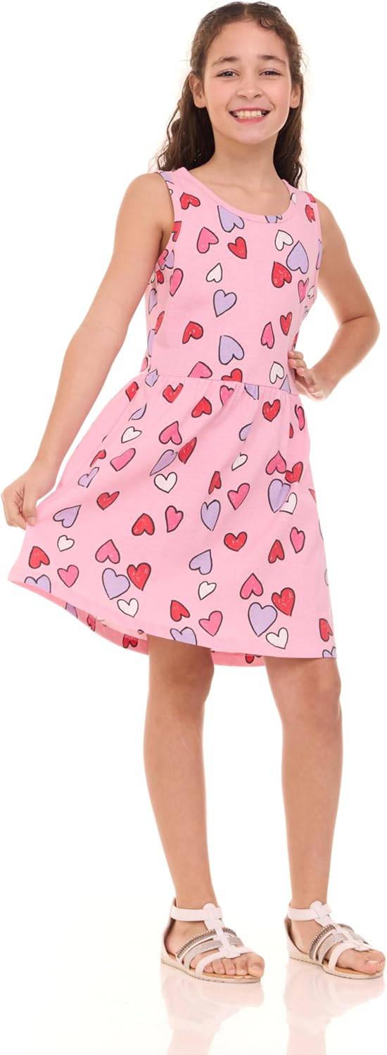 Pink Angel 3-Pack Girls' Dresses, Kids Casual Fit and Flare Sleeveless Summer Dress & School Outfit, 100% Cotton - Image 2