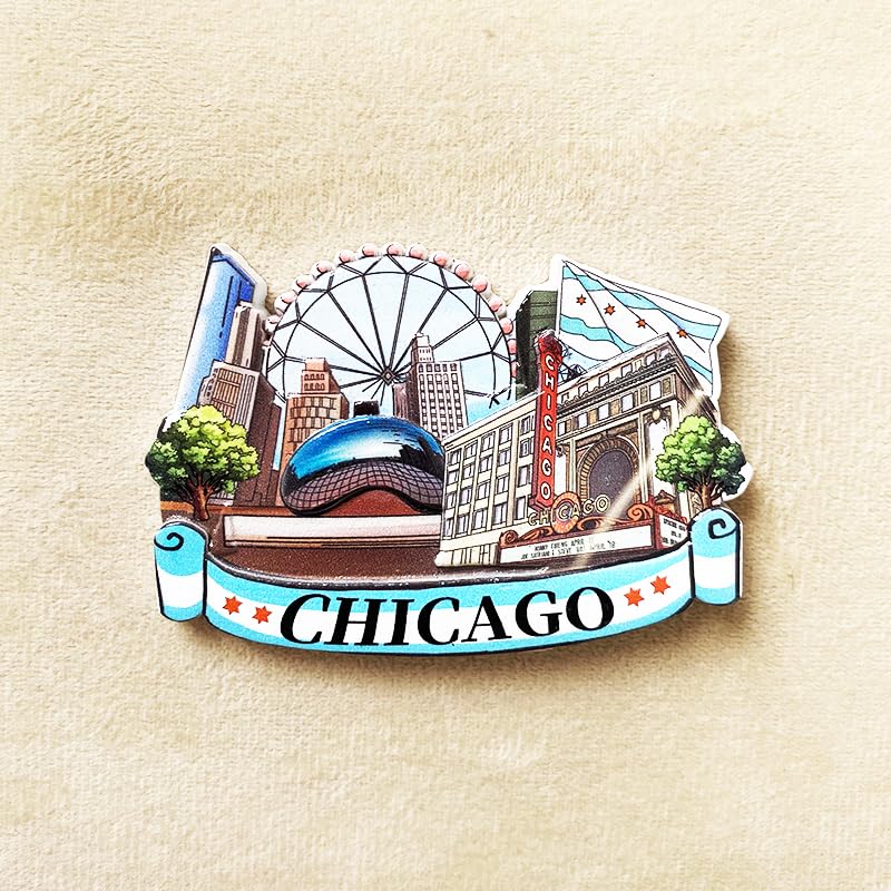 Imán Decorativo Souvenir Chicago Landmarks miniatura 6