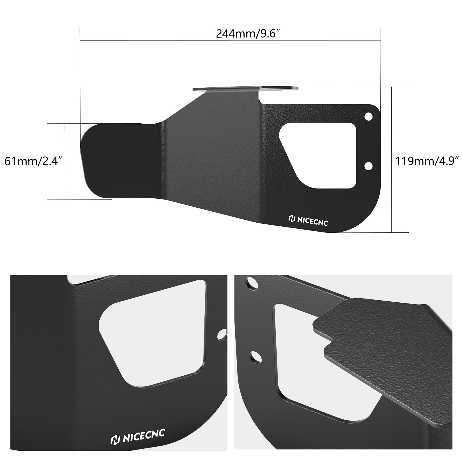 NICECNC Schwarzer Hitzeschutz-Spoiler Compatible with BMW R1250GS 2018-2023, R1250GS Adventure 2018-2023 2019 2020 2021 2022, R1250GS Accessories, Side Heat Shield, Side Insulation Panel, Aluminum