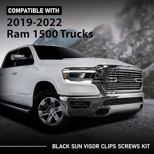 Miniatura 2 de G-PLUS Clips para visera solar, compatibles con camionetas Dodge Ram 1500 2019, 2020, 2021, 2022, 2023, 2023, 2019, 2020, 2023, 2 clips de visera