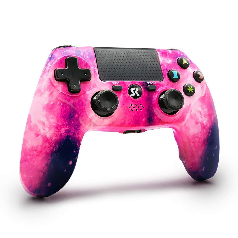 Wireless Bluetooth Play Station 4 Remote, Dual Shock High Performance Gaming Console for Playstation 4 /Pro/Slim with Charge USB Cable (Pink)