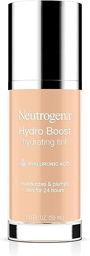 Neutrogena Hydro Boost Hydrating Tint Foundation Makeup for Dry Skin, with Hyaluronic Acid, Lightweight Oil-Free Water Gel, Non-Comedogenic 10 Classic Ivory, 1.0 fl. oz