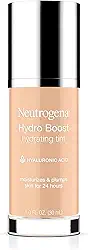 Neutrogena Base hidratante Hydro Boost para pele seca, com ácido hialurônico, gel de água leve, sem óleo, não comedogênico, 10 Classic Ivory, 1 ml