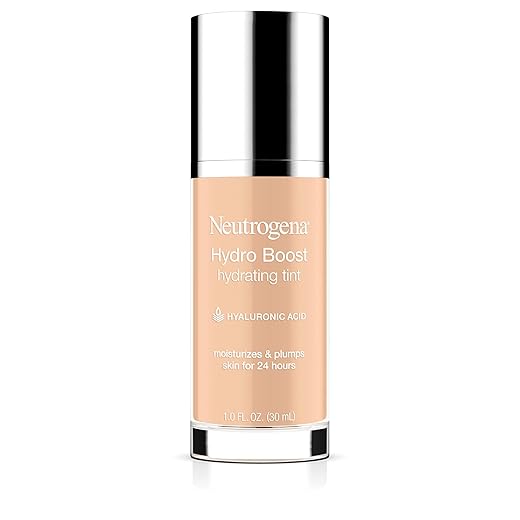 Neutrogena Hydro Boost Hydrating Tint Foundation Makeup for Dry Skin, with Hyaluronic Acid, Lightweight Oil-Free Water Gel, Non-Comedogenic 10 Classic Ivory, 1.0 fl. oz