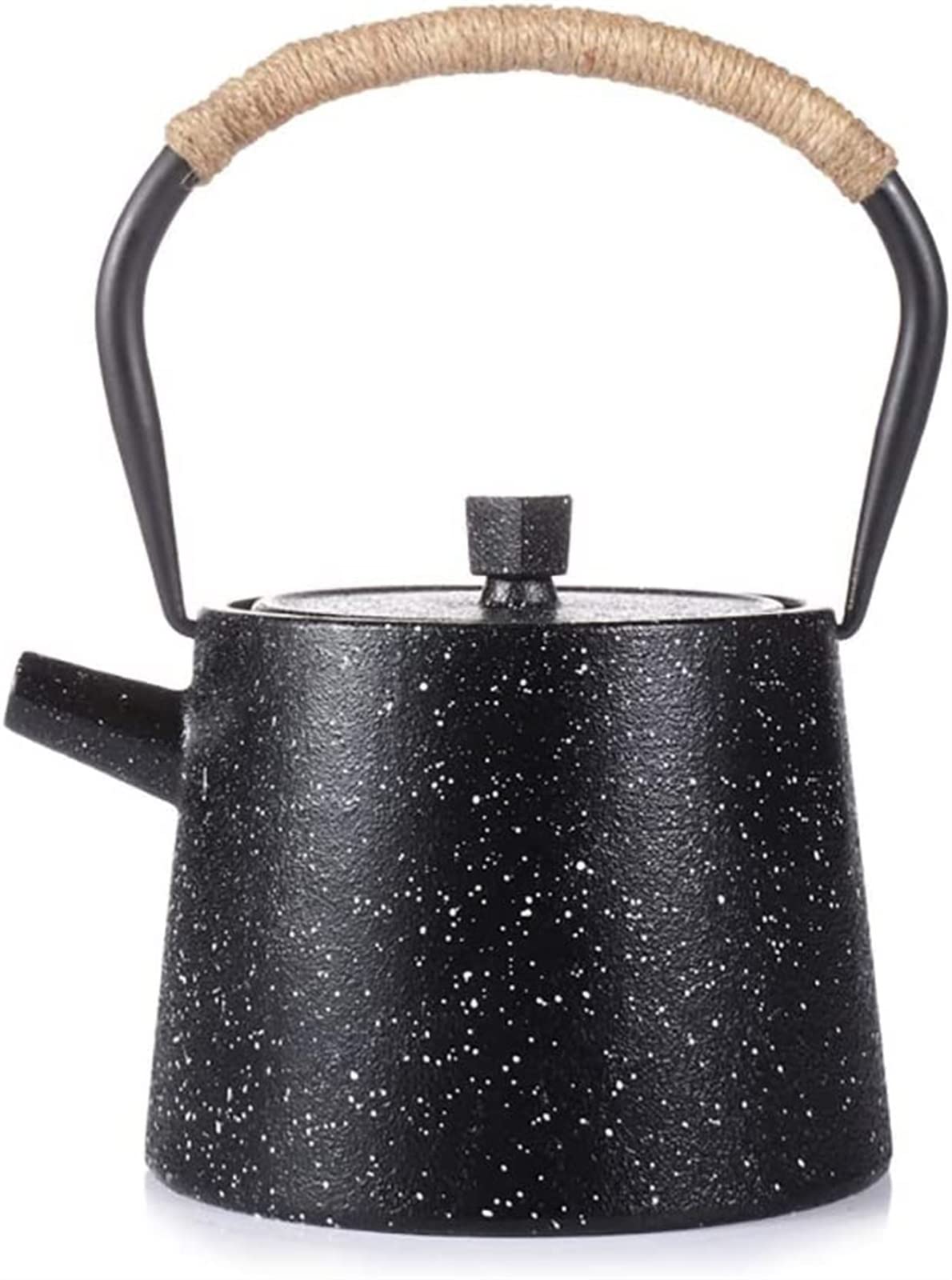 Porcelana Tetera de Hierro Fundido Tetera China Tetera casera Negra Gran Capacidad de 1200 ml de Esmalte Pared Interna
