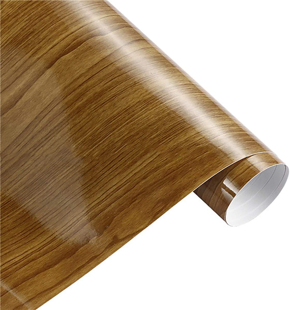 Wood Grain Car Vinyl Wrap, 23.6" x 196.8" DIY Self Adhesive Sticker Decal Film Sheet for Auto Vehicle Motorcycle Boat Home Office Furniture