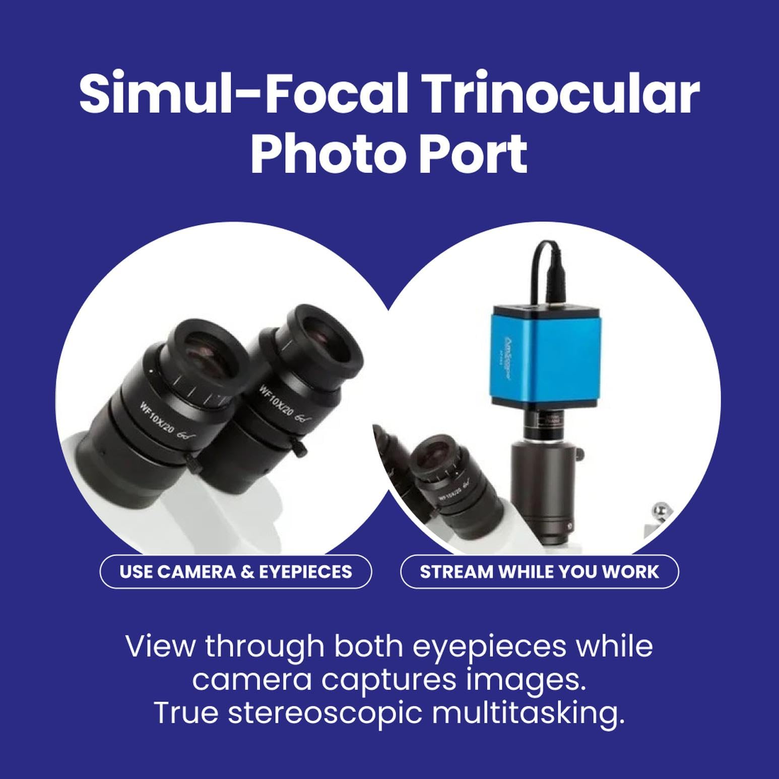AmScope SM-4NTP Simul-Fokales Stereo Lockable Zoom Microscopio su doppio braccio braccio braccio 7X-45X, bianco