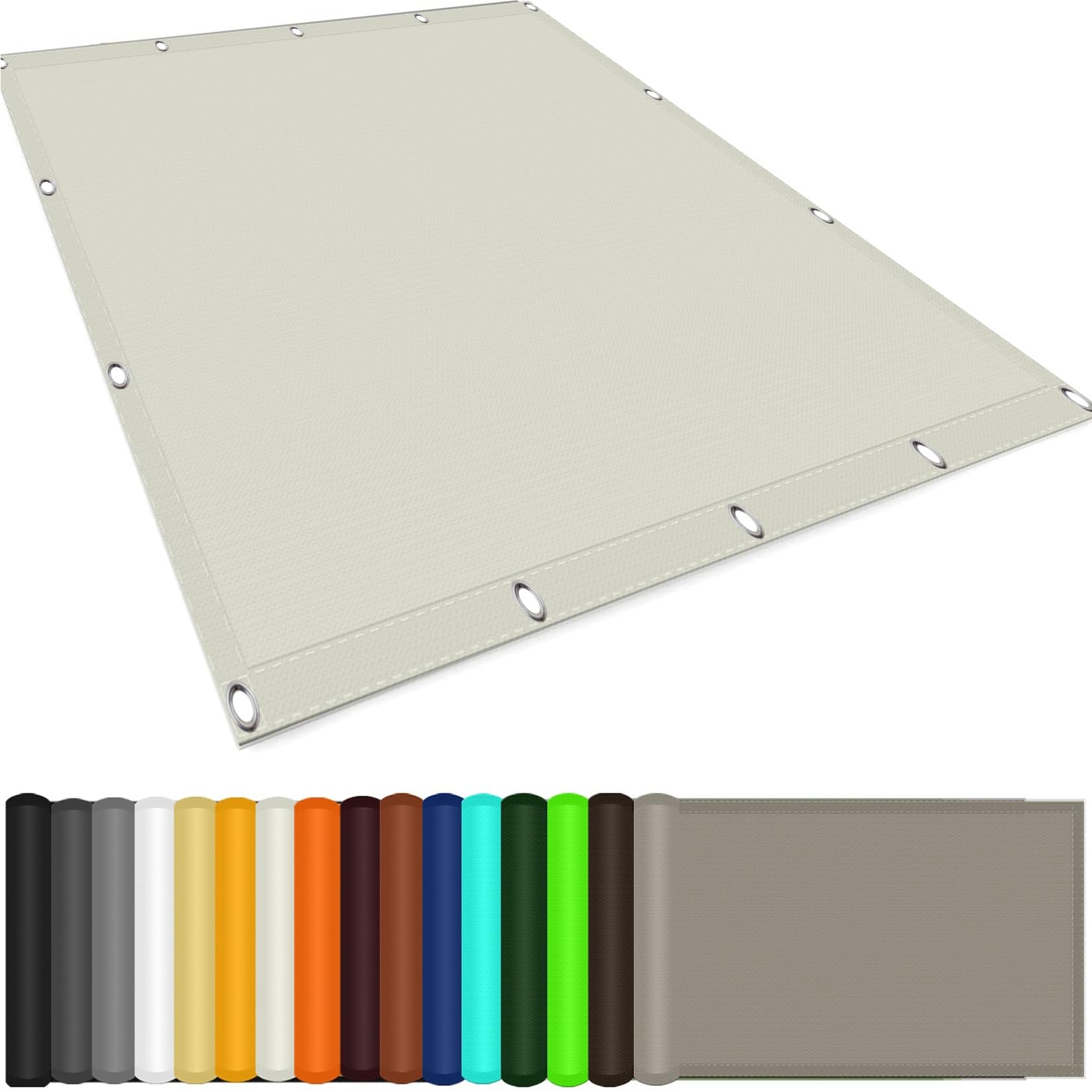 Voile d'ombrage imperméable 3.4x4m blanc cassé pour jardin