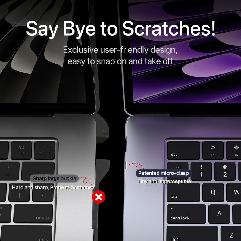 Image of Soonjet for MacBook Air 13 Inch Case M5-M2 2026-2022, Hard Shell Cover
