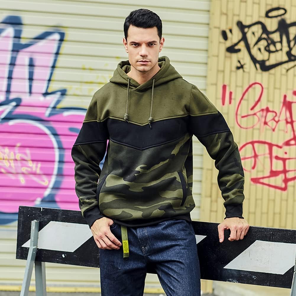LBL Leading the Better Life Men's Solid Pullover Hoodies Sports Soft Blend Fleece Hooded Sweatshirts with Kangaroo Pocket - Image 2