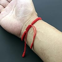 Vista 2 de 2 pulseras de mal de ojo hechas a mano ajustables de cuerda roja de la cábala, protección de la suerte, pulseras a juego para parejas, amantes
