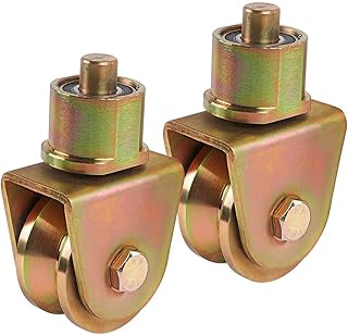 2 Inches Sliding Gate Wheels V Groove Gate Wheel Sliding Gate Track Wheels with 360-Degree Rotational Stem for Foldable Sliding Gate Hardware Total Load Capacity 1320 Lbs Pack of 2