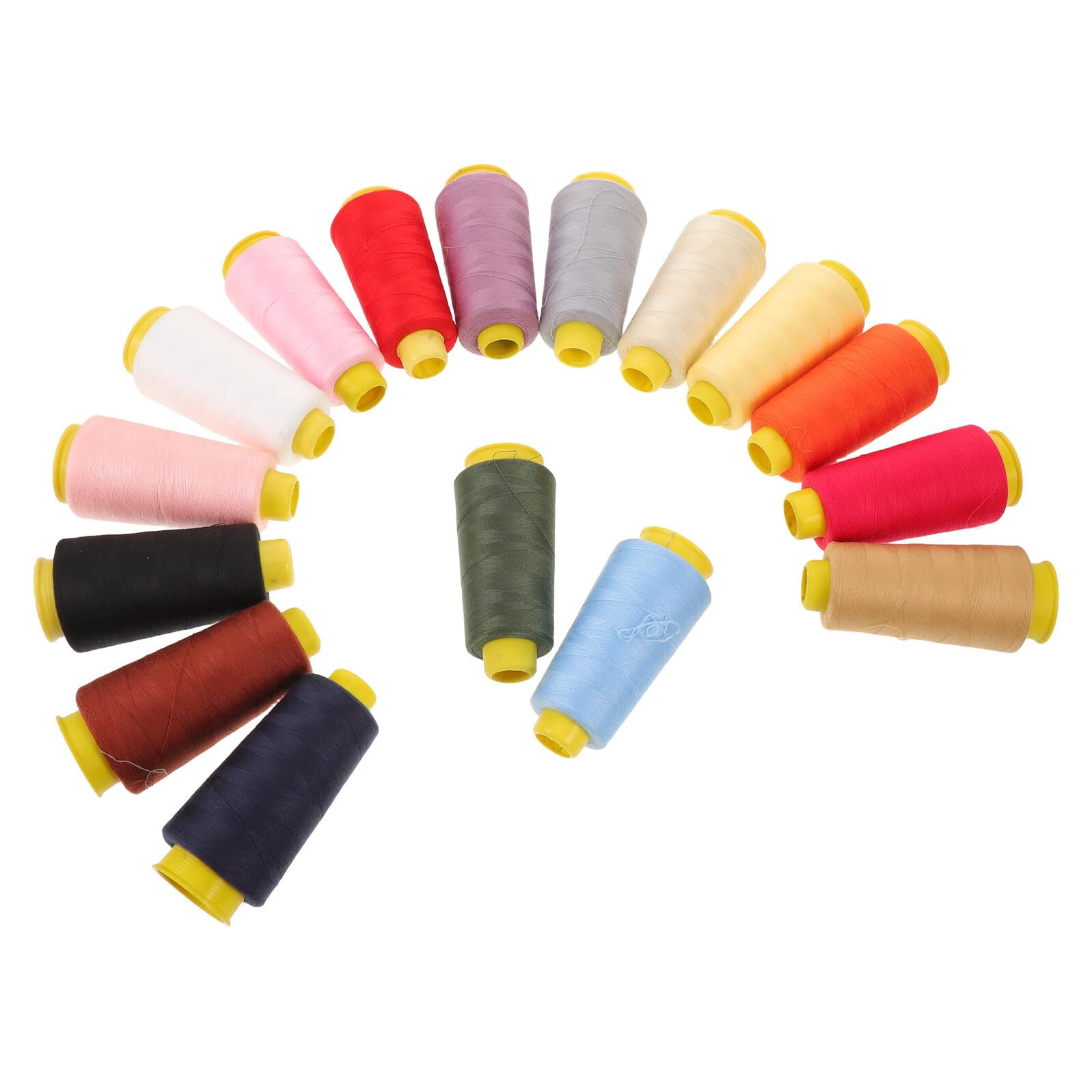 Hohopeti Hilos de Coser Poliéster 2000 Yardas 16 Colores Surtidos para Máquina de Coser y Bordar, Hilo Multiusos Resistente para Manualidades y Costura Textil