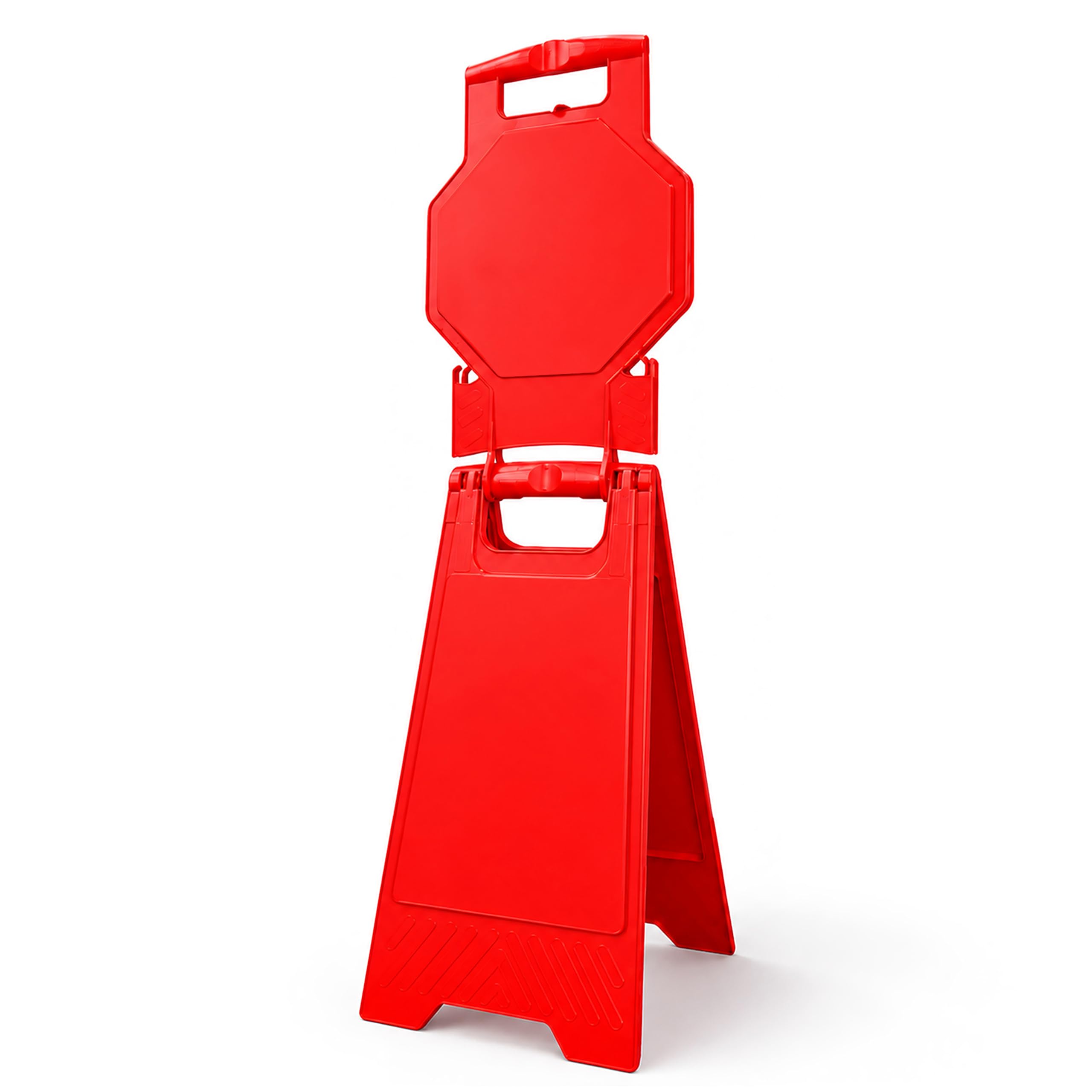 Blank Warning Floor Sign | 100CM Red Caution Warning Board | Customizable Double-Sided Floor Sign | Freestanding Foldable Safety Sign for Commercial Use, Restaurants, Hotels, Offices - Set of 1